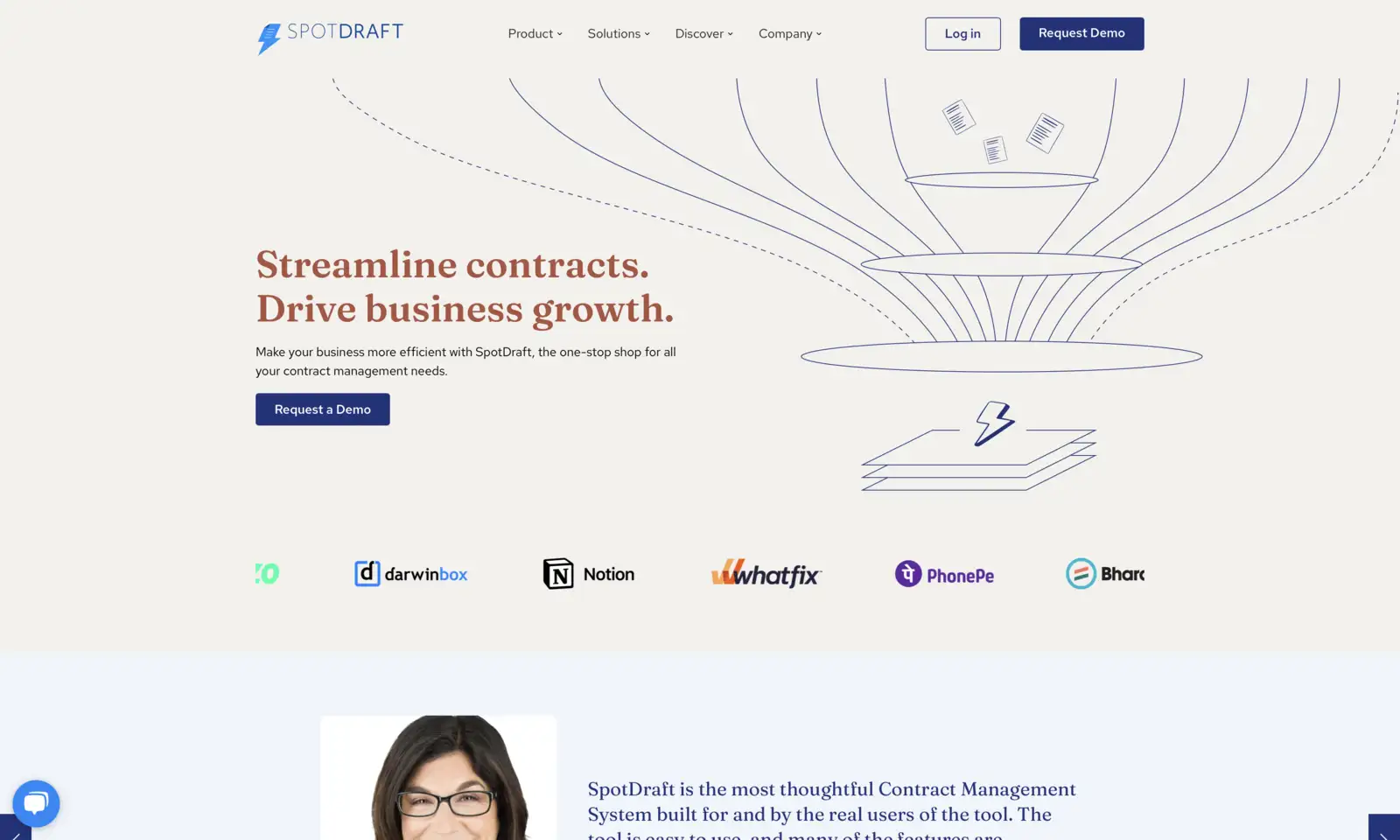 SpotDraft - SaaS Contract Management Product's Website made in Webflow